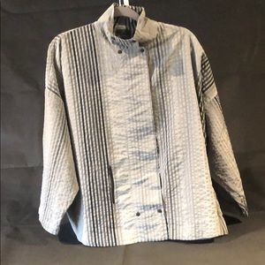Grey and black striped shirt